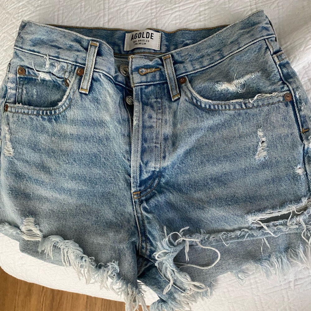 AGOLDE high waisted jean shorts